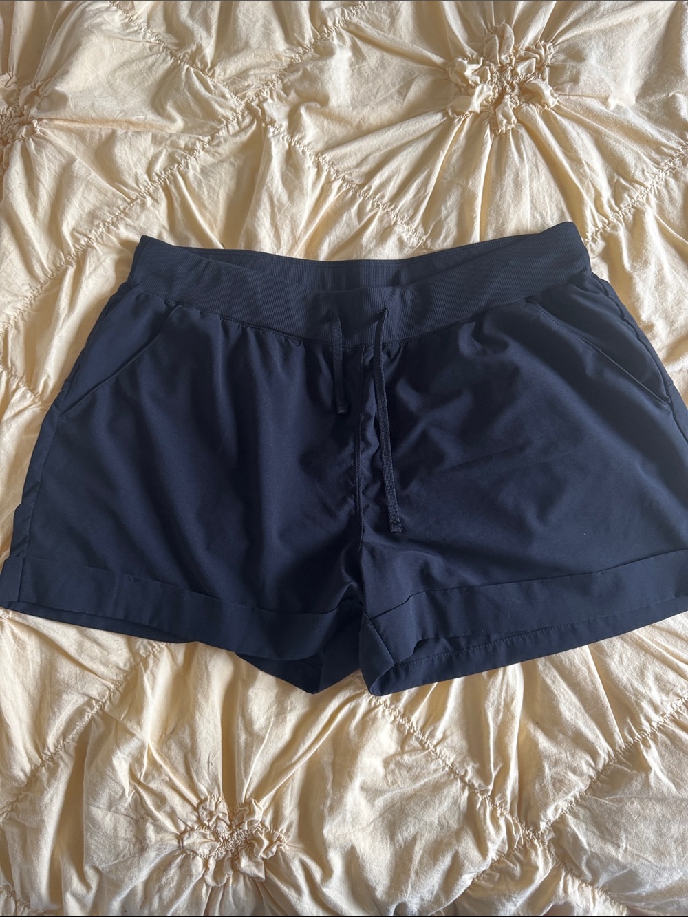 Zella Black Drawstring Athletic Shorts with Side Pockets